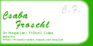 csaba froschl business card
