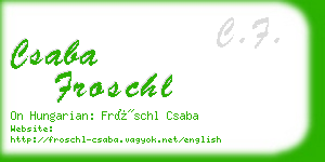 csaba froschl business card